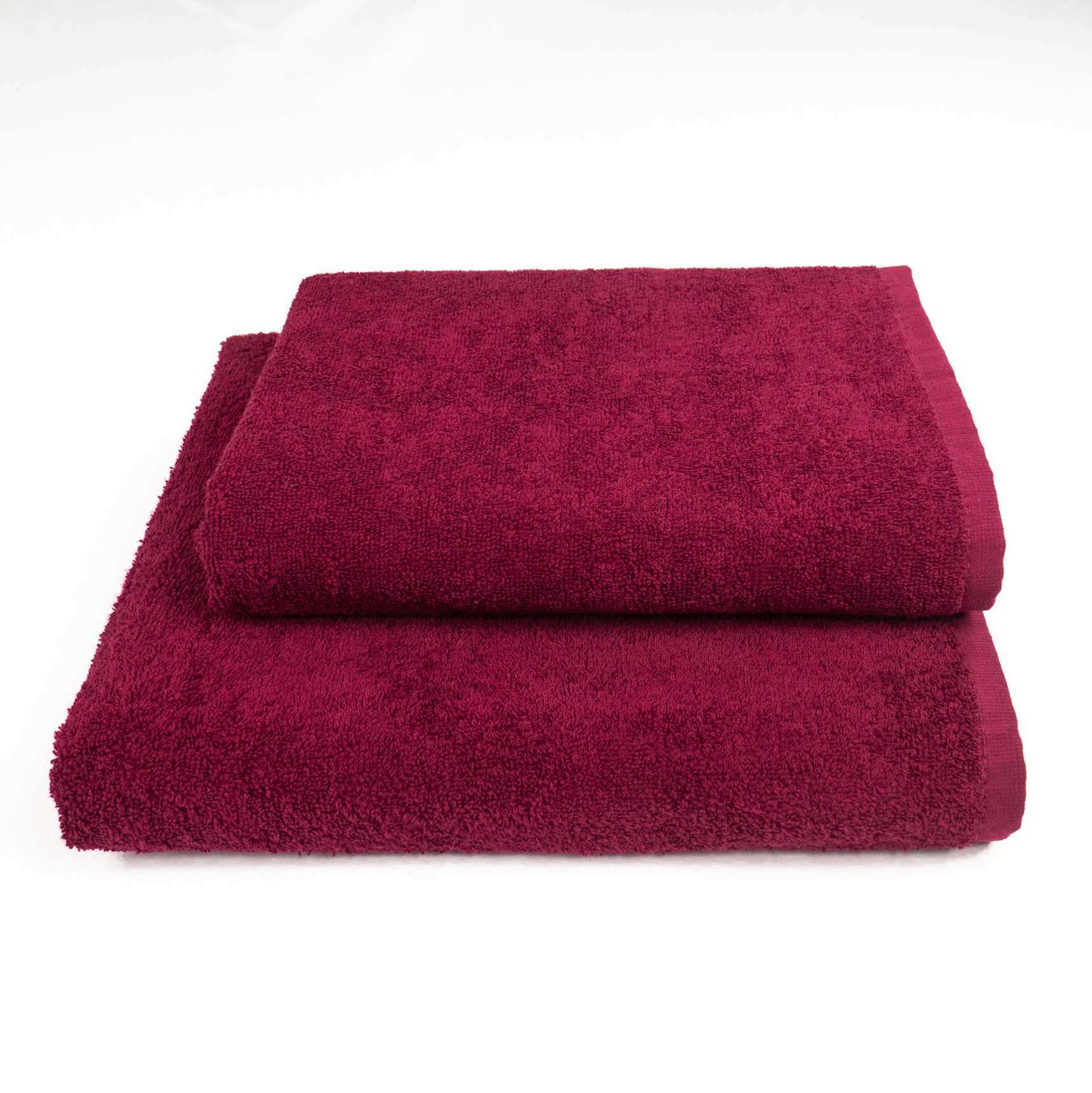Набор полотенец махровых GM Textile 50х90 см/70х140 см 2 шт. Бордовый (400k140i90-bordo)