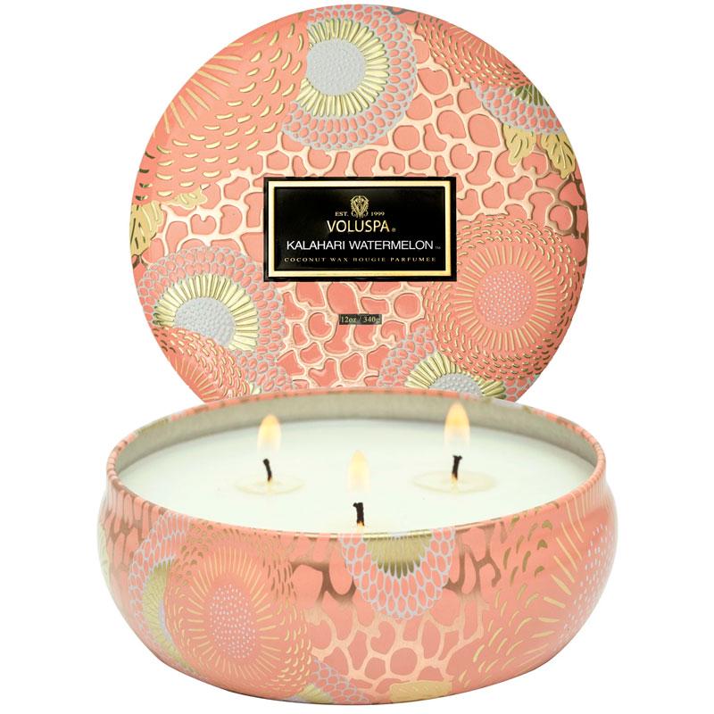 Свеча ароматическая Voluspa Japonica Kalahari Watermelon 340 г металлическая шкатулка (111004520)