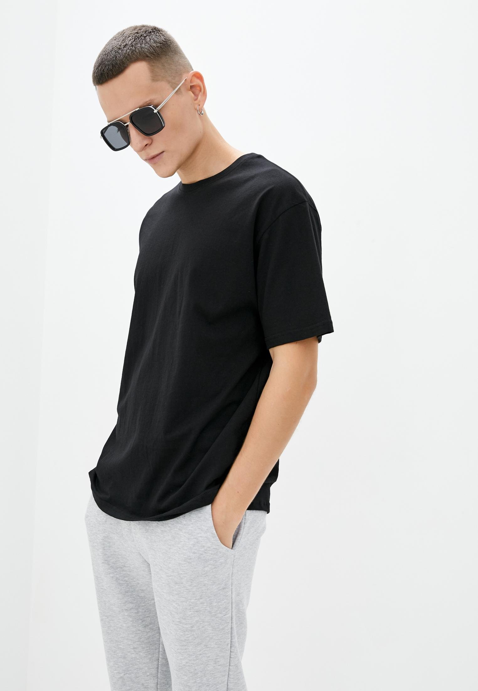 Мужская футболка Hibrand Оверсайз XL Черный (Mn050) - фото 1 Мужская футболка Hibrand Оверсайз XL Черный (Mn050) - фото 1