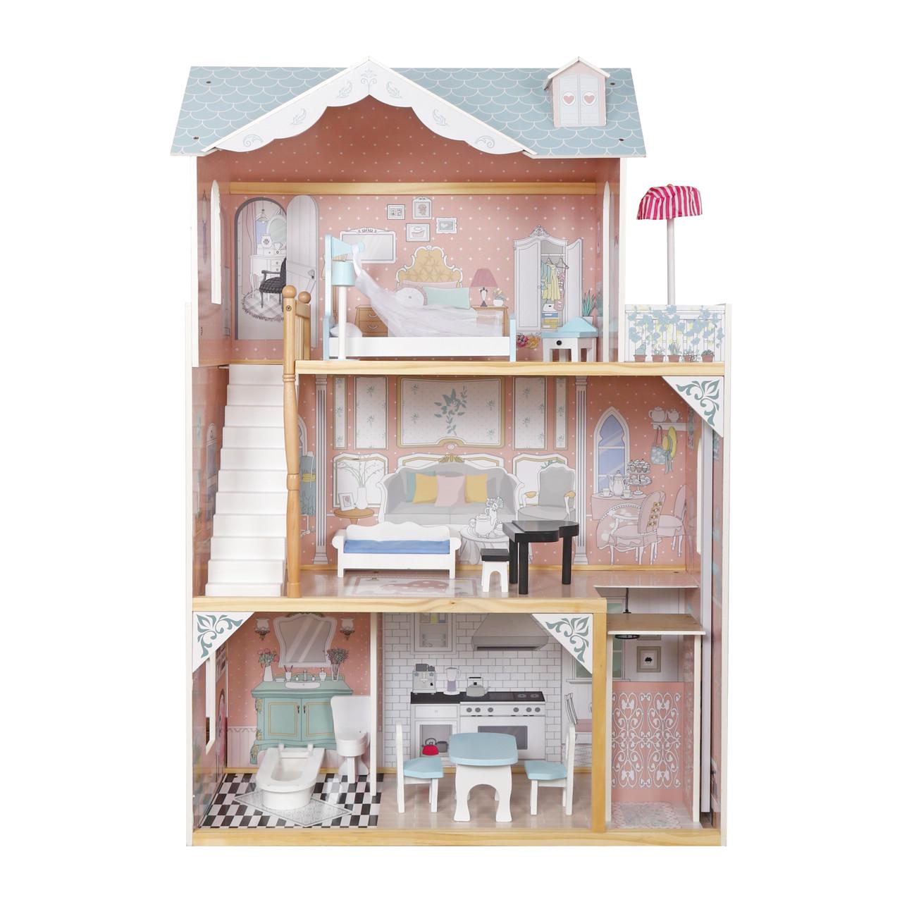 Кукольный домик для барби AVKO Вилла Лацио деревянный с лифтом Pink (40044400) - фото 3 Кукольный домик для барби AVKO Вилла Лацио деревянный с лифтом Pink (40044400) - фото 3