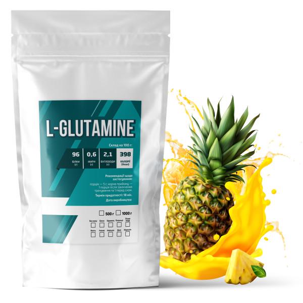 Аминокислота L-Glutamine Ананас для мышечной ткани на 200 порций 1 кг (21-125-glu-an1)