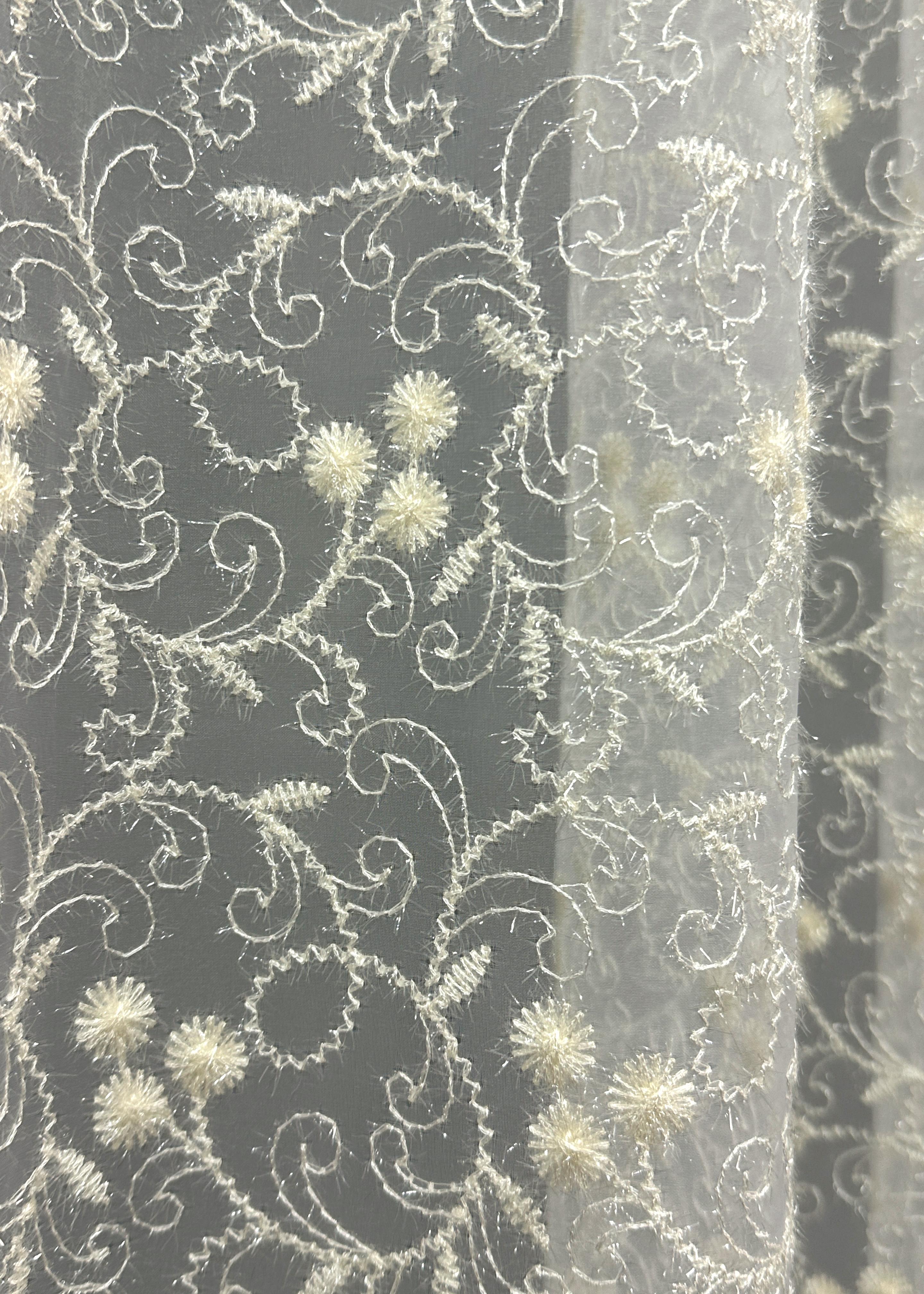 Тюль VR-Textil 1689т Органза с вышивкой и люрексом 300х270 см Молочный (42-0729) - фото 7 Тюль VR-Textil 1689т Органза с вышивкой и люрексом 300х270 см Молочный (42-0729) - фото 7