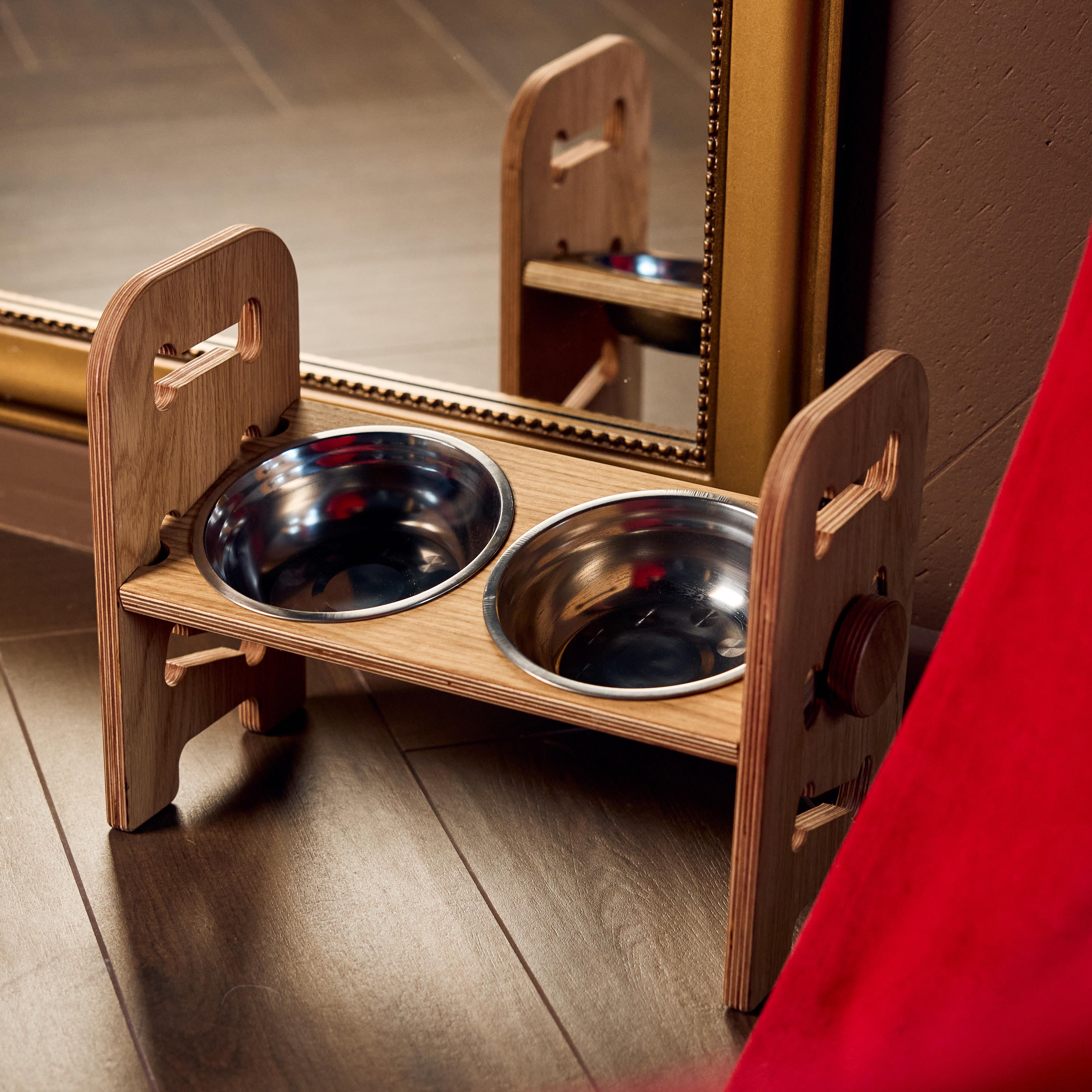 Миска на подставке для кота собаки OrganicSchef из нержавеющей стали двойная Flex 30х39х18 см 0,6/0,6 л Натуральный (811622222222) - фото 2 Миска на подставке для кота собаки OrganicSchef из нержавеющей стали двойная Flex 30х39х18 см 0,6/0,6 л Натуральный (811622222222) - фото 2