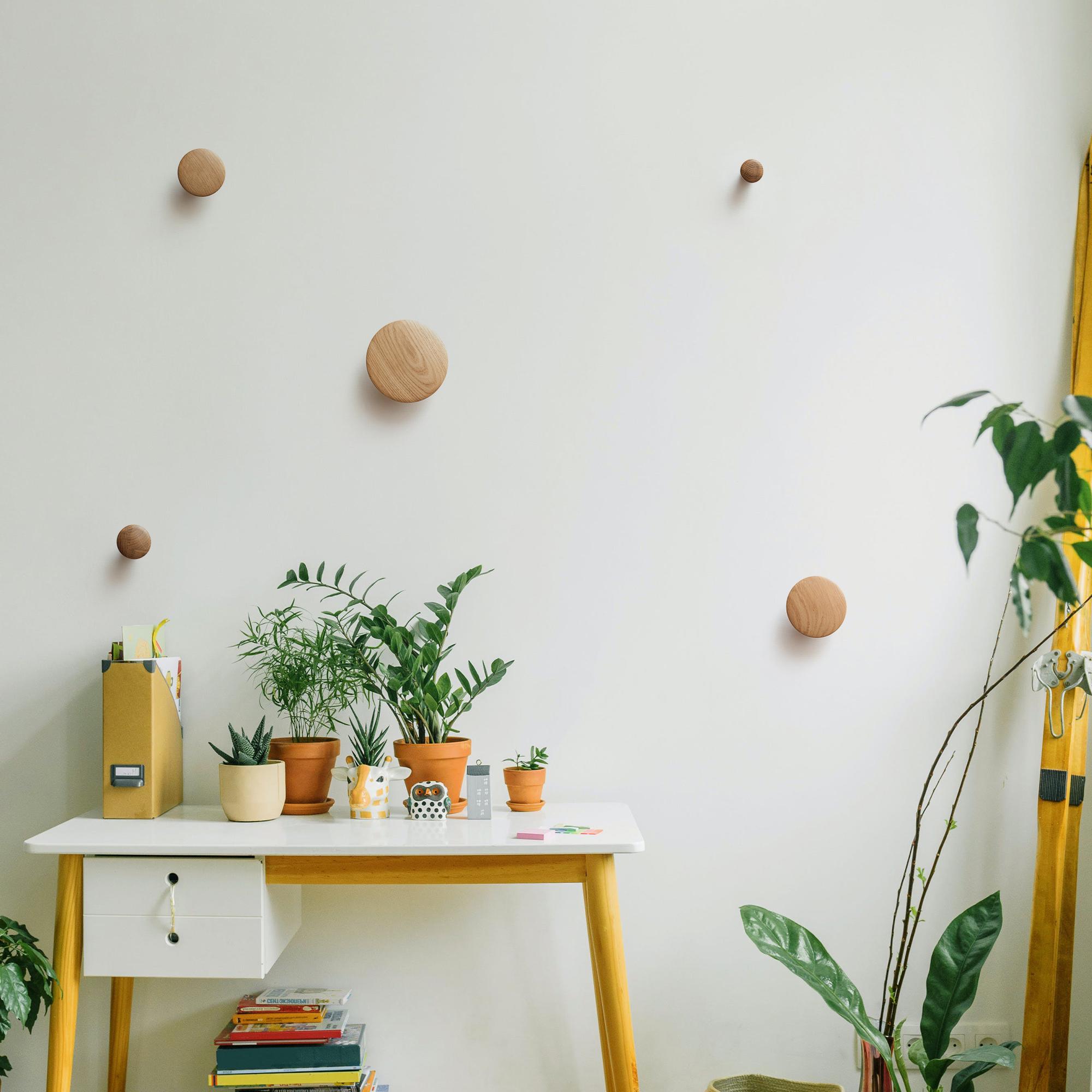 Набор деревянных мебельных крючков для одежды ø 35-120 мм 5 шт. Дуб (50661) - фото 9