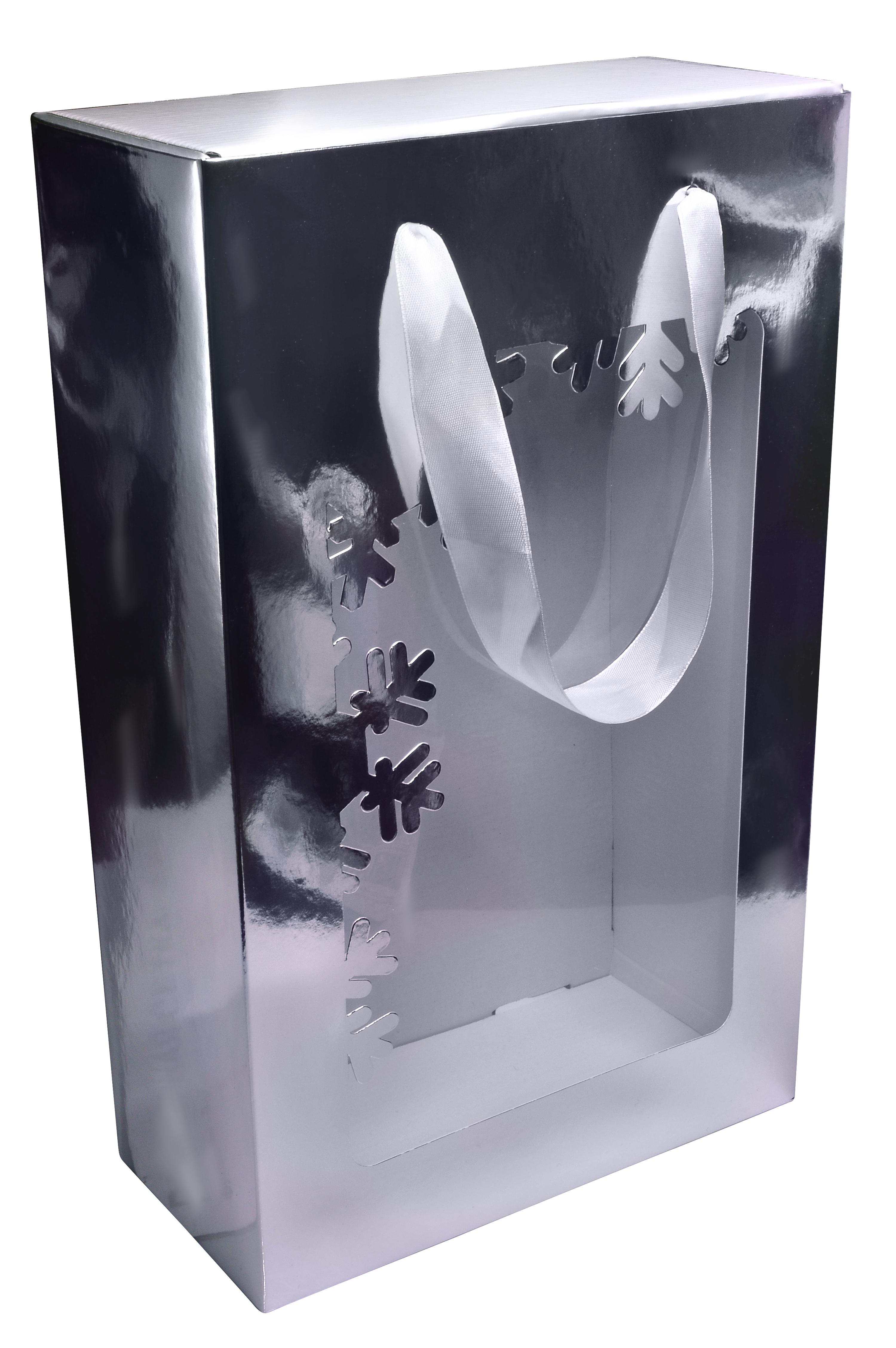 Подарункова коробка з пакетом 350х210х100 мм Сріблястий (409919190) - фото 1 Подарункова коробка з пакетом 350х210х100 мм Сріблястий (409919190) - фото 1