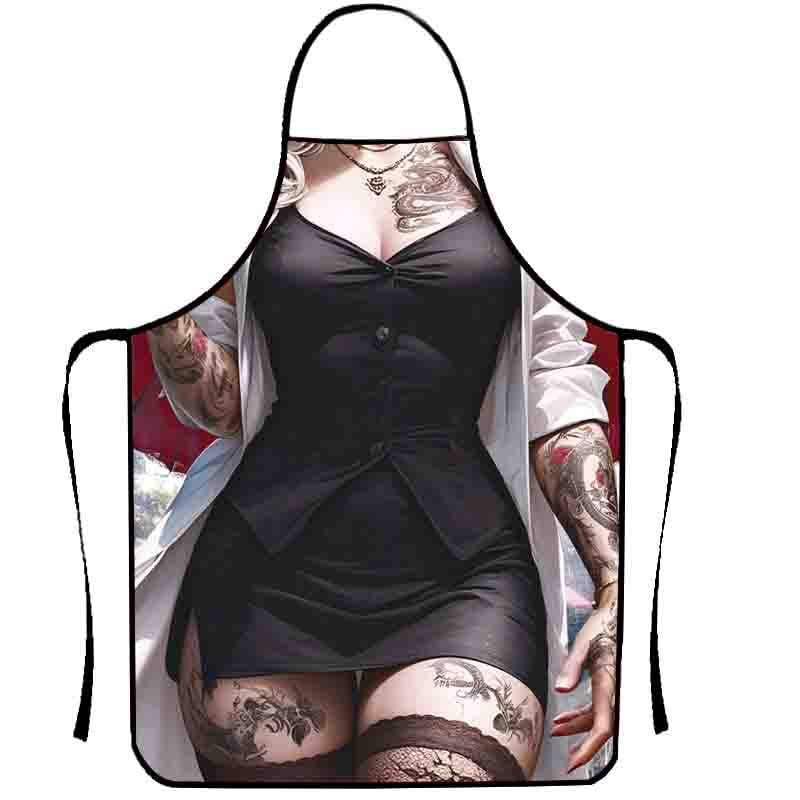 Фартук с приколом женщина с тату 80x60 см Разноцветный (50218)