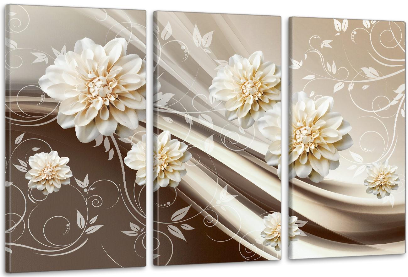 Картина модульная в гостиную/спальню Цветы 53х100 см (ART-221_3A)