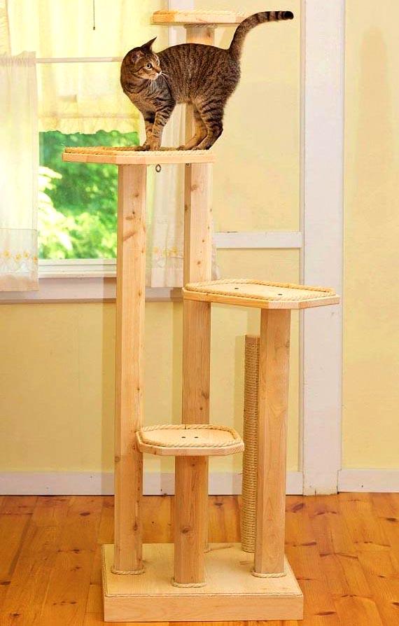 Комплекс игровой для кошек из дерева Маскат Бланже (ИГК-000101)