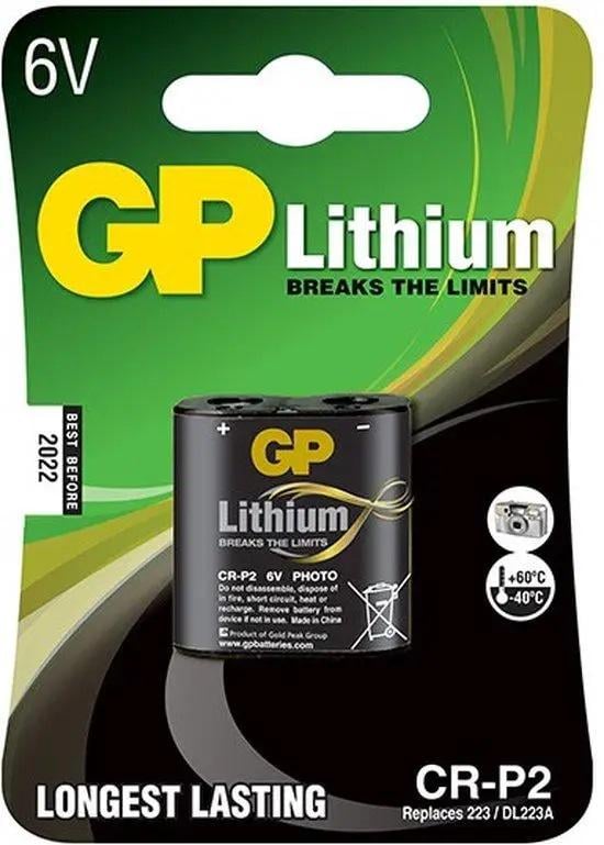 Батарейка GP Lithium 6V DL223/CR-P2/223/DL223A 36x34x19,5 мм (001093)