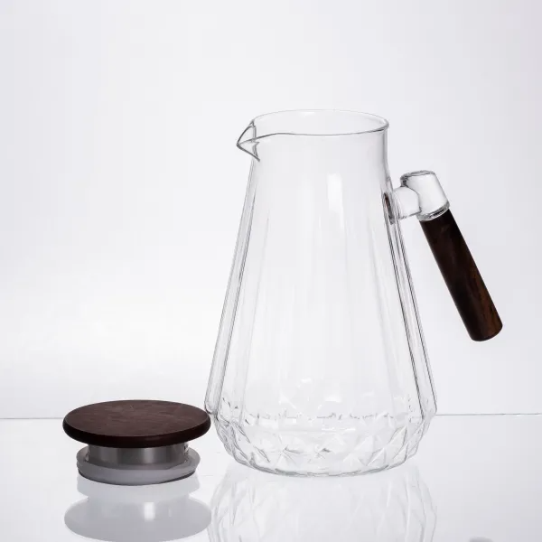 Глек для напоїв скляний з бамбуковою кришкою 1,7 л Прозорий - фото 2 Глек для напоїв скляний з бамбуковою кришкою 1,7 л Прозорий - фото 2