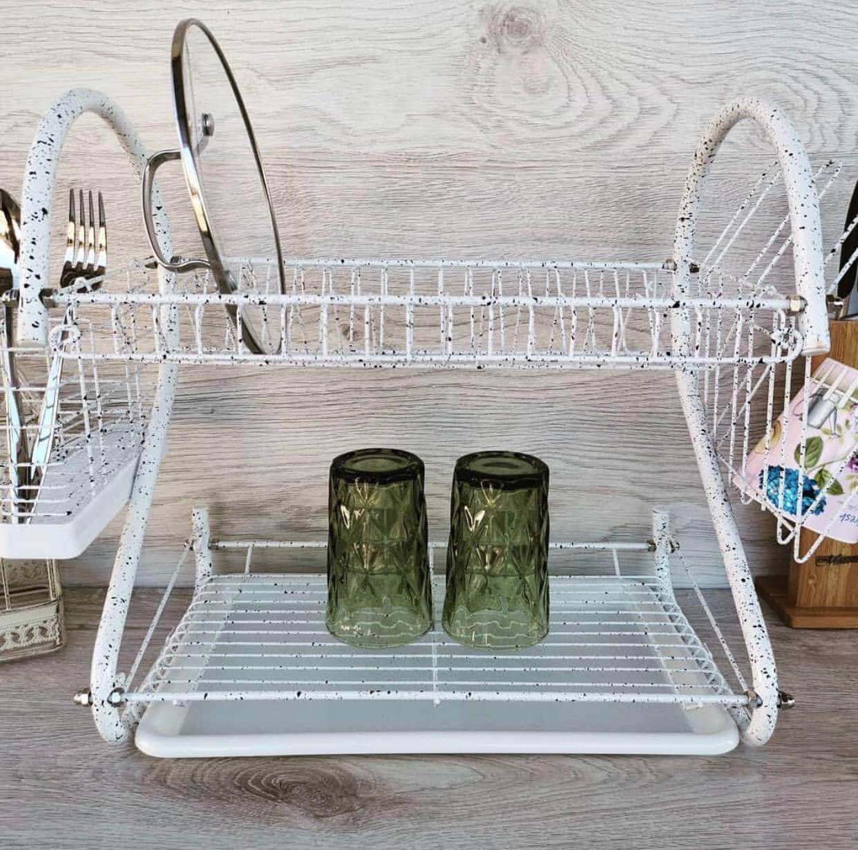 Сушарка для посуду настільна Edenberg EB-2109M мармурове покриття Білий (2530556592) - фото 5