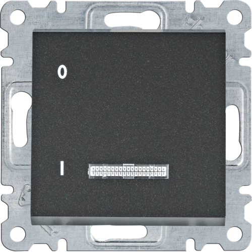 Выключатель однотактовый Hager Lumina 16A с подсветкой Черный (WL0613)