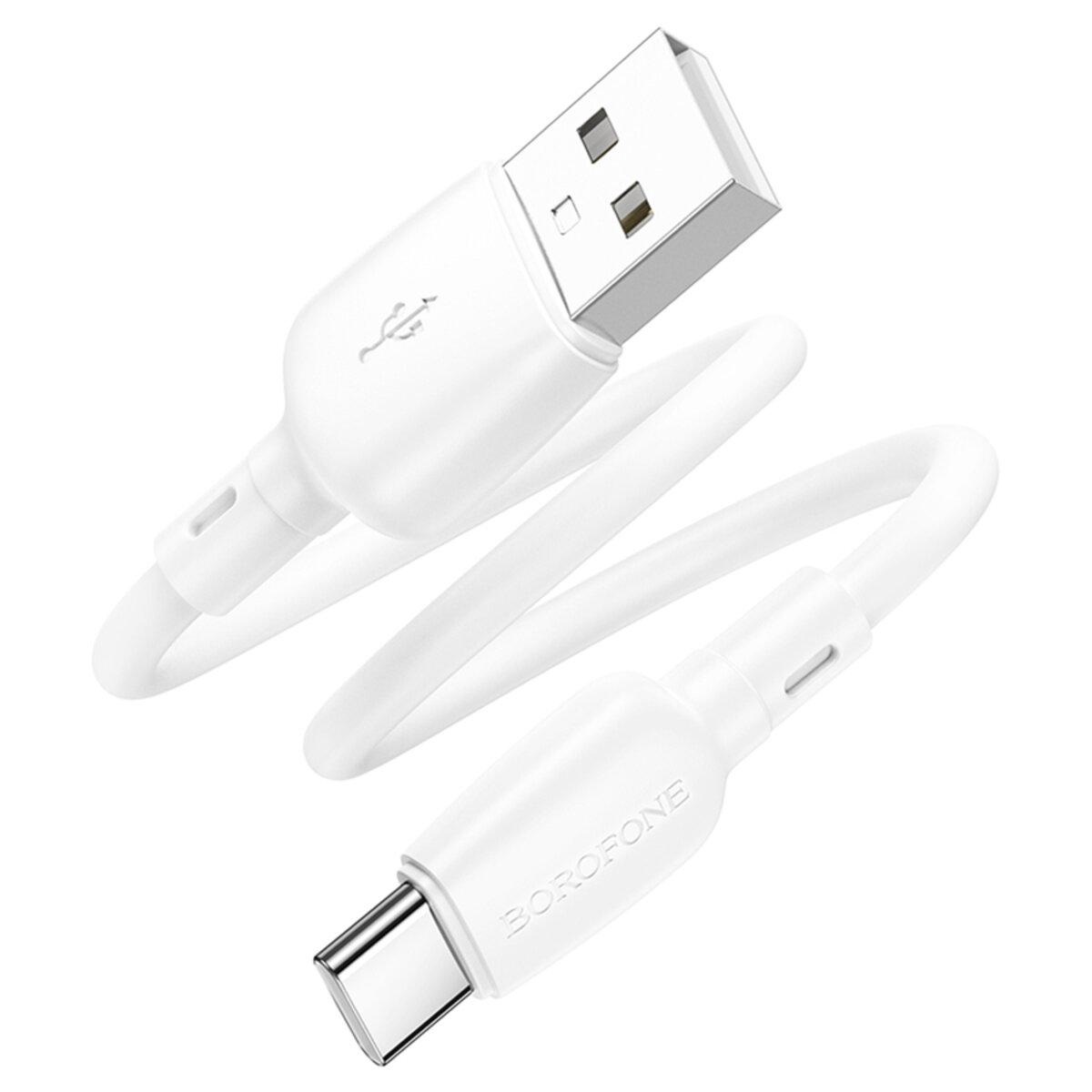 Кабель Borofone BX93 Super Power USB-A to Type-C 27W 3A 0,25 м White
