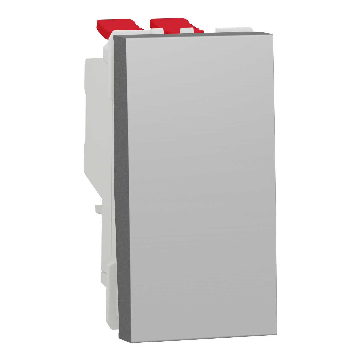 Переключатель перекрестный 1-клавишный Schneider Electric 1 модуль 10А Unica New Алюминий (NU310530)