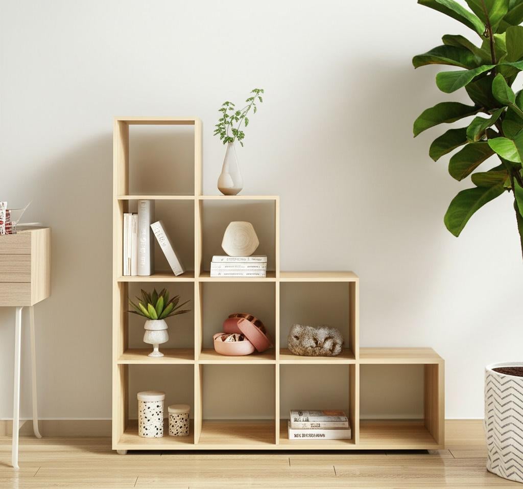 Стелаж настінно-підлоговий MEBLIBUD KUB модульний 10 секції Дуб сонома (31957/9) - фото 3 Стелаж настінно-підлоговий MEBLIBUD KUB модульний 10 секції Дуб сонома (31957/9) - фото 3