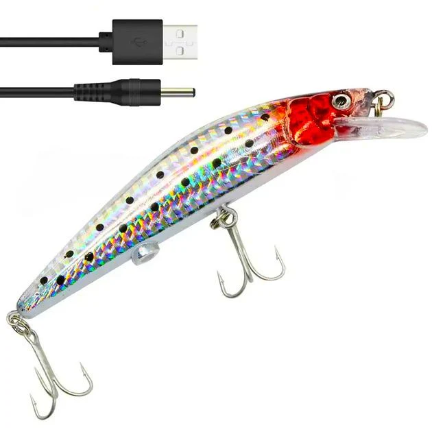 Электронная приманка Twitching Lure для ловли хищных рыб с подсветкой и USB