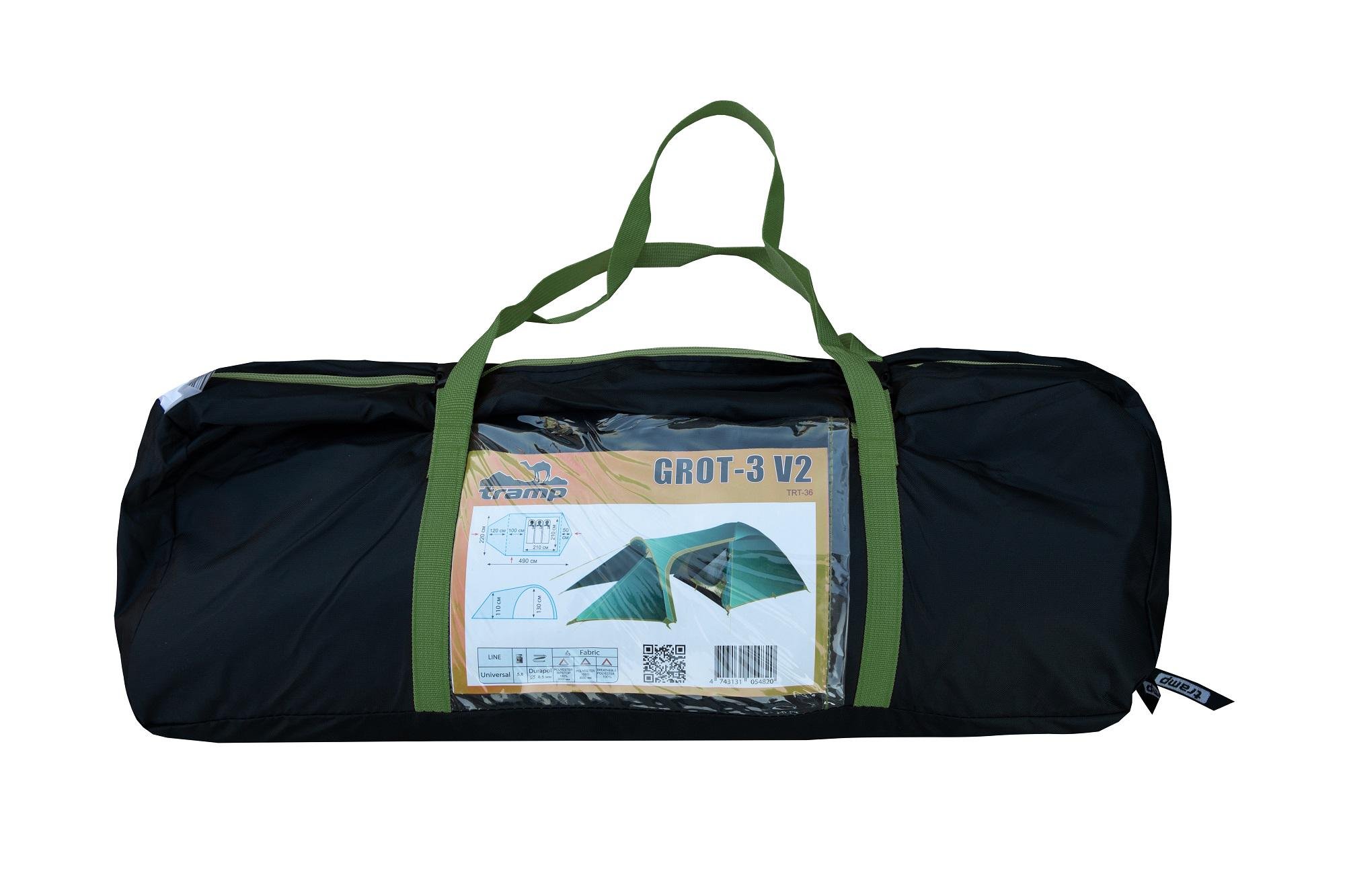 Намет тримісний Tramp Grot v2 з вантажним тамбуром (UTRT-036) - фото 25 Намет тримісний Tramp Grot v2 з вантажним тамбуром (UTRT-036) - фото 25