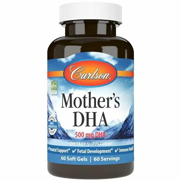 Омега 3 Carlson Labs Mother's DHA 500 mg 60 Soft Gels Омега 3 Carlson Labs Mother's DHA 500 mg 60 Soft Gels