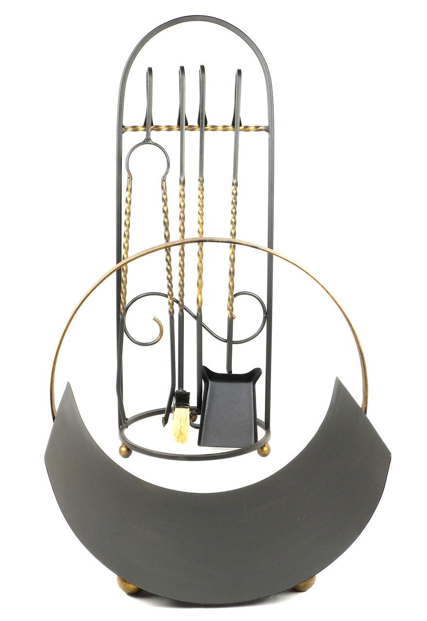 Каминный набор Факел с дровницей 4 инструмента - фото 2