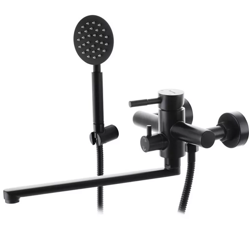 Смеситель для ванны Wezer EKO7A-01-BLACK нержавеющая сталь