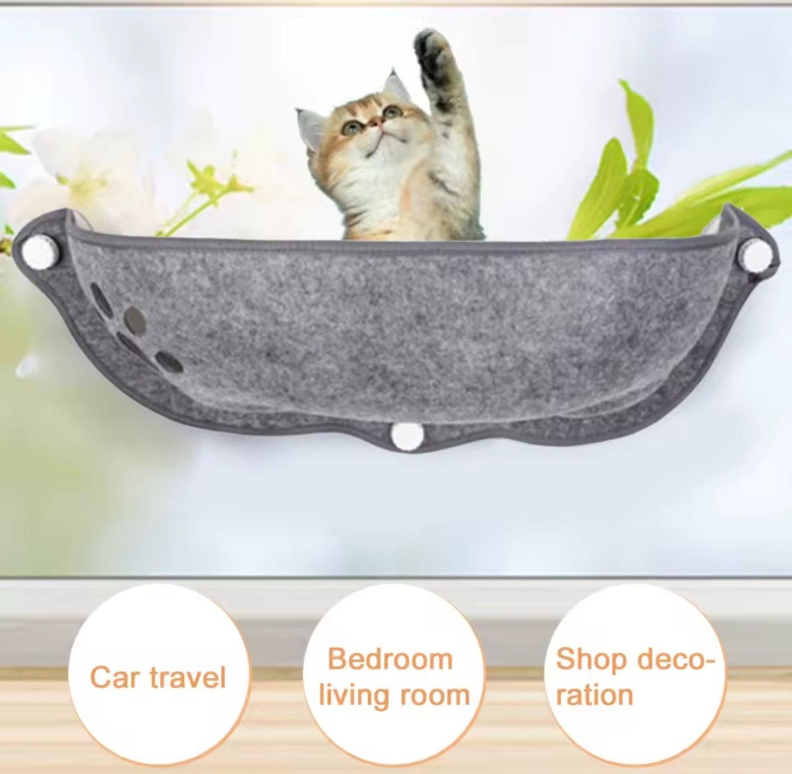 Лежак для кішки віконний з міцними присосками Сірий 52 см (1652) - фото 6 Лежак для кішки віконний з міцними присосками Сірий 52 см (1652) - фото 6