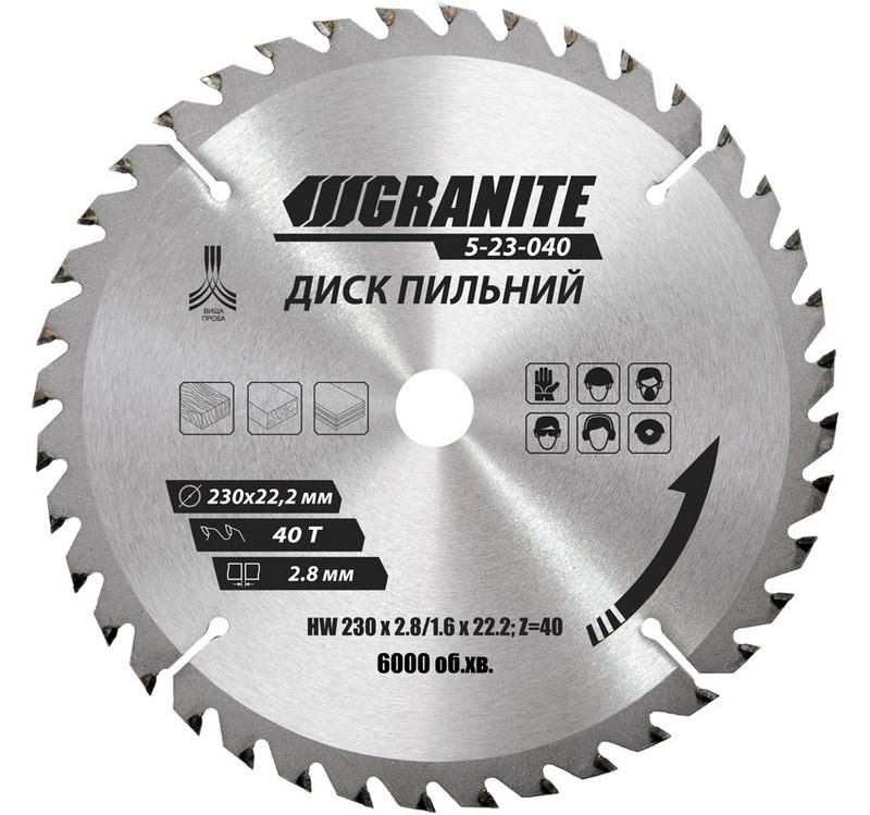 Диск пиляльний GRANITE GM для дерева 8000 об/хв. (5-23-040)