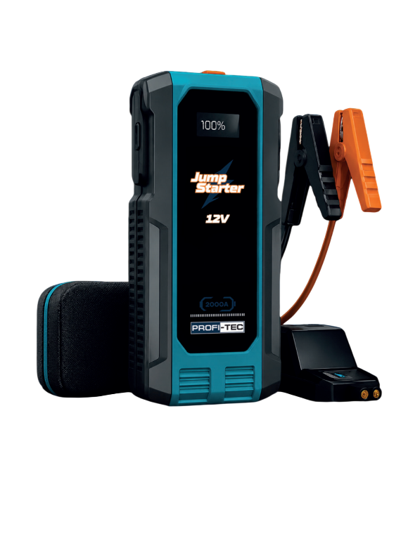 Пусковое устройство PROFI-TEC JS-2000 12 В 600/2000 А 16000 мА с USB и фонарем (PH01350)