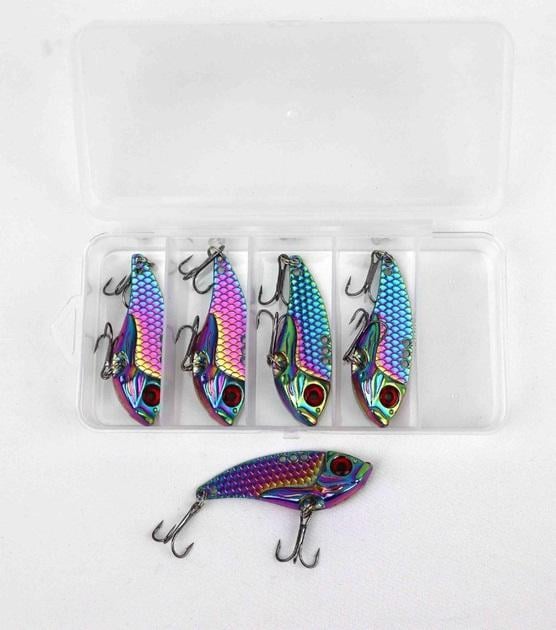 Набір для риболовлі 10 г блешні з гачками 5 шт. з коробкою (К1448)