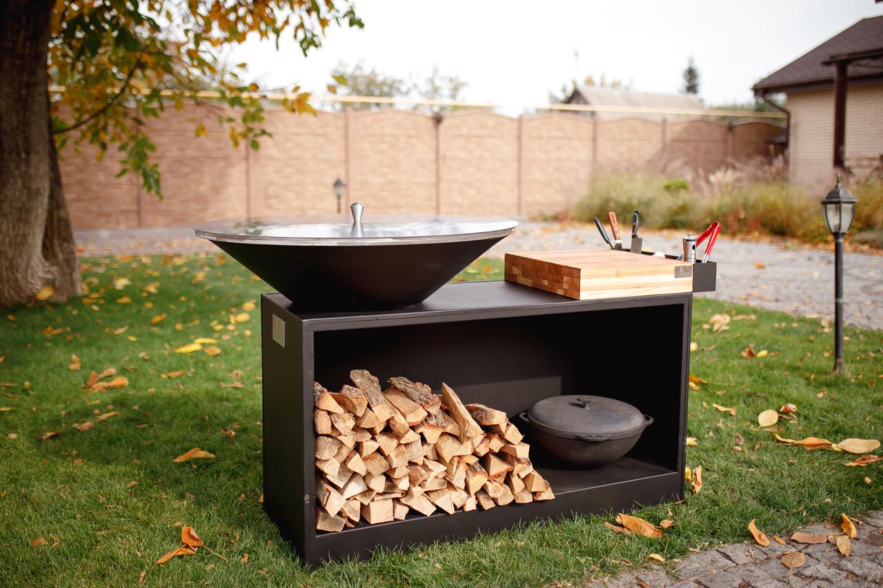 Гриль-мангал барбекю з великою відкритою тумбою Smoke House Holla Grill Black Wide (600002) - фото 4