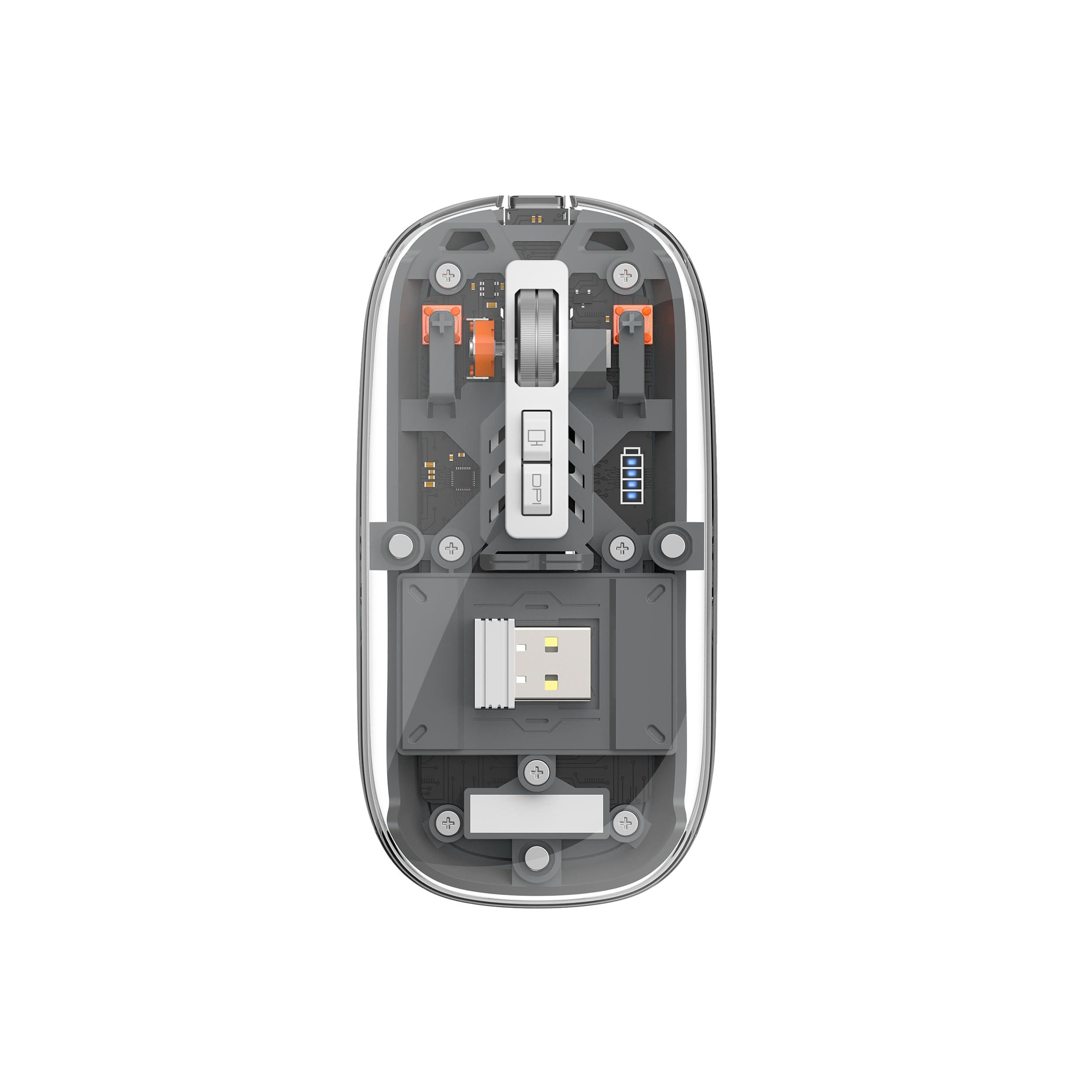 Комп'ютерна мишка WIWU Crystal WM105 Dual bluetooth/2,4G Grey (00000068532_1)