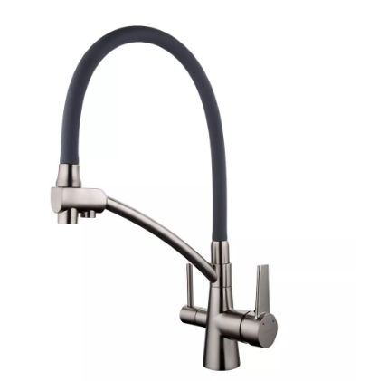 Смеситель для кухни Gappo G4398 с подключением фильтра Серый/Сатин