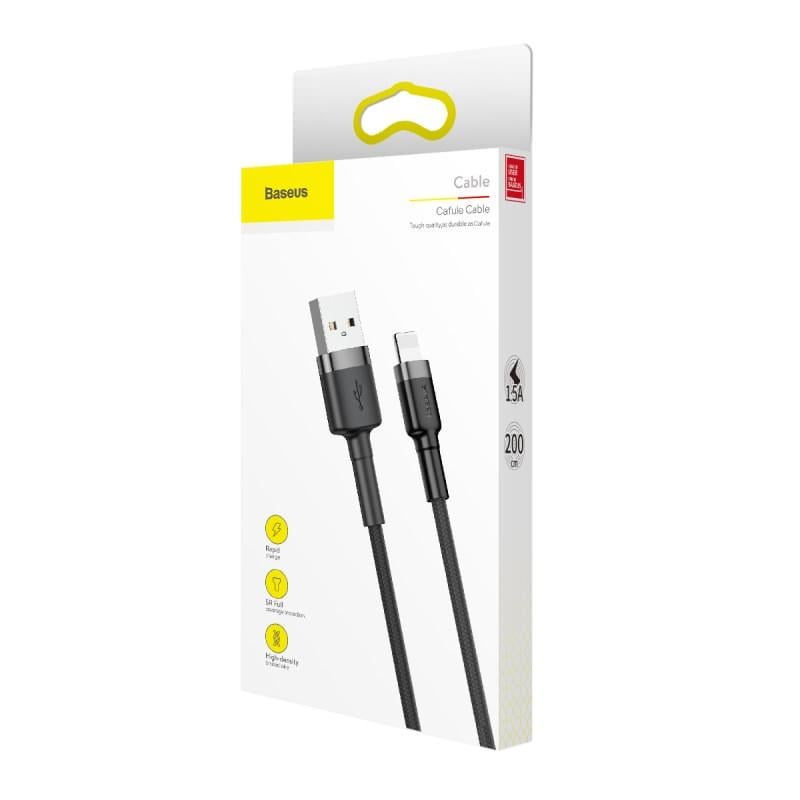 USB кабель BASEUS Lightning cafule 1,5A 2 м Black - фото 10