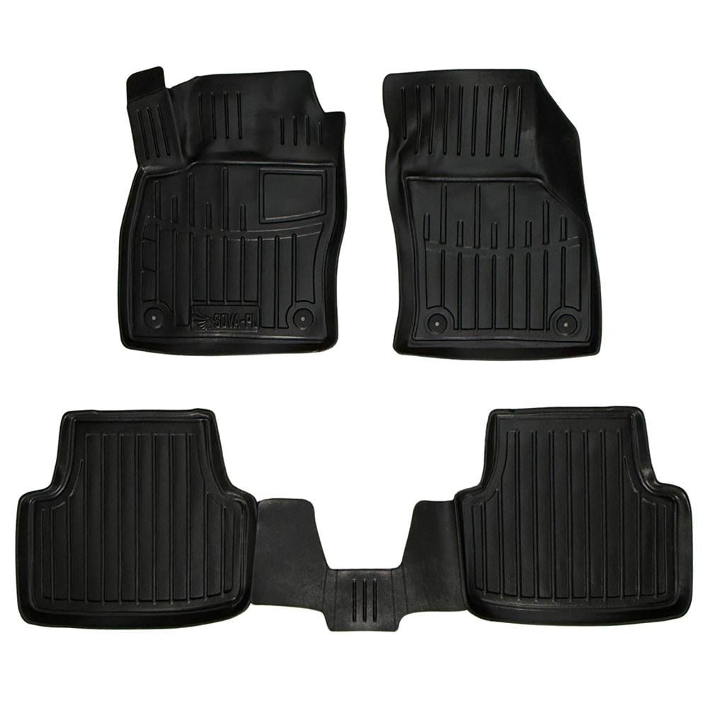 Коврики в салон SOVA-PL для Skoda Octavia III A7 2013-2020 резиновые 4 шт. Черный (28800691)