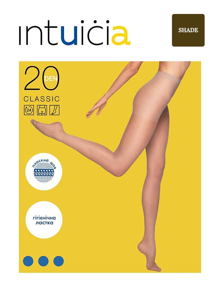 Колготы женские капроновые Intuicia CLASSIC 20 den 4р. Shade