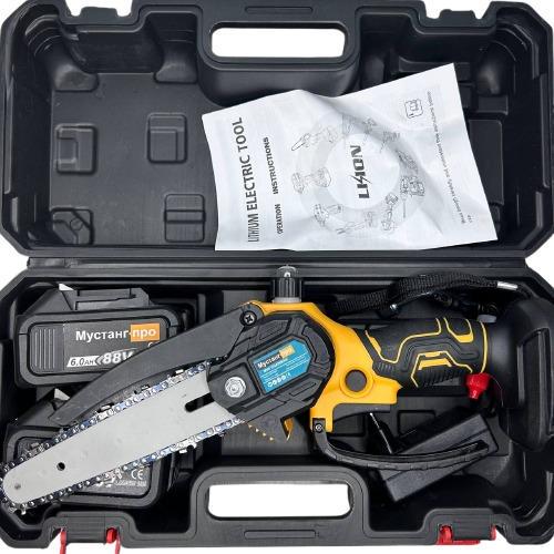 Пила мини Мустанг про цепная 2 аккумулятора 68V 6 mAh (msn) - фото 7 Пила мини Мустанг про цепная 2 аккумулятора 68V 6 mAh (msn) - фото 7