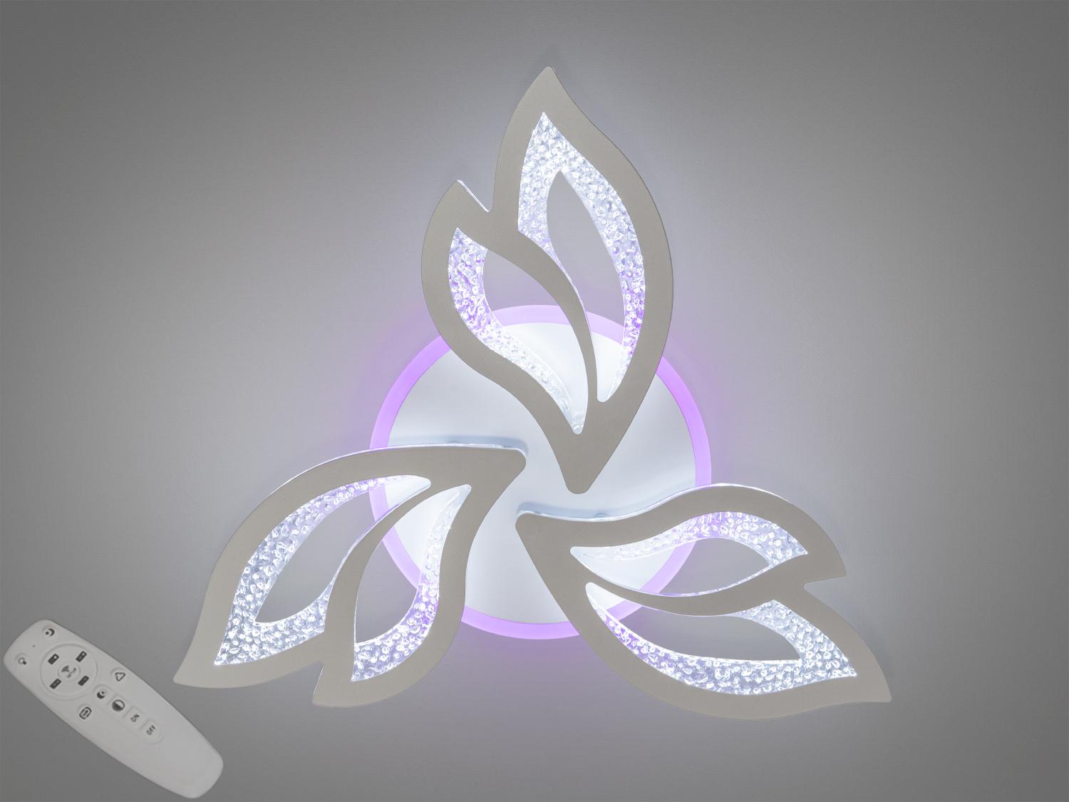 Люстра стельова світлодіодна з димером 55W (2455/3WH 3col dim) Люстра стельова світлодіодна з димером 55W (2455/3WH 3col dim)