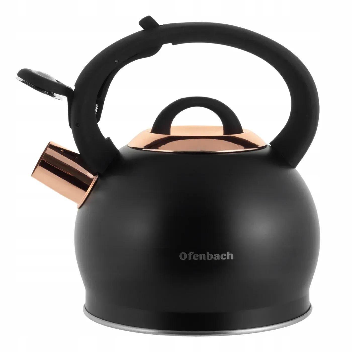 Чайник із свистком та ручкою з покриттям soft touch Ofenbach KM-100312 із нержавіючої сталі 2 л Чорний (150-84-100312) - фото 7 Чайник із свистком та ручкою з покриттям soft touch Ofenbach KM-100312 із нержавіючої сталі 2 л Чорний (150-84-100312) - фото 7