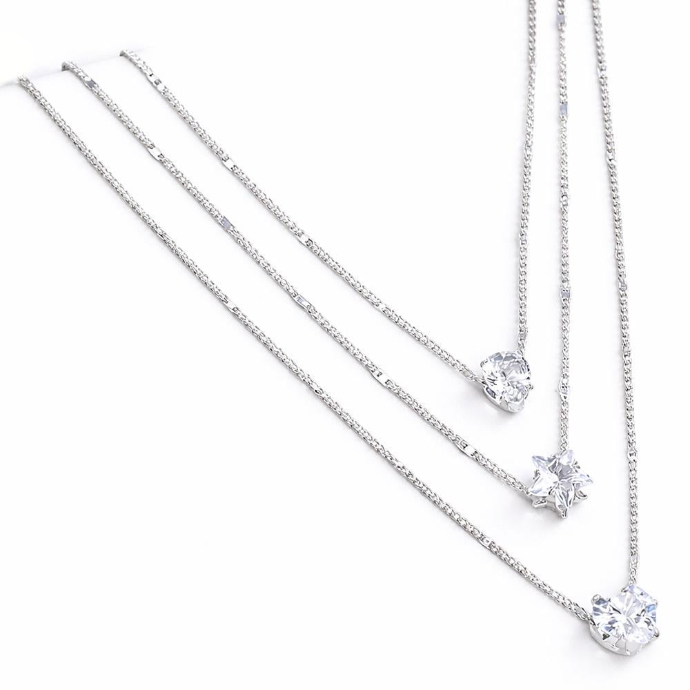 Украшение на шею Цепочка с тремя кулонами Серебристый (3000003956)