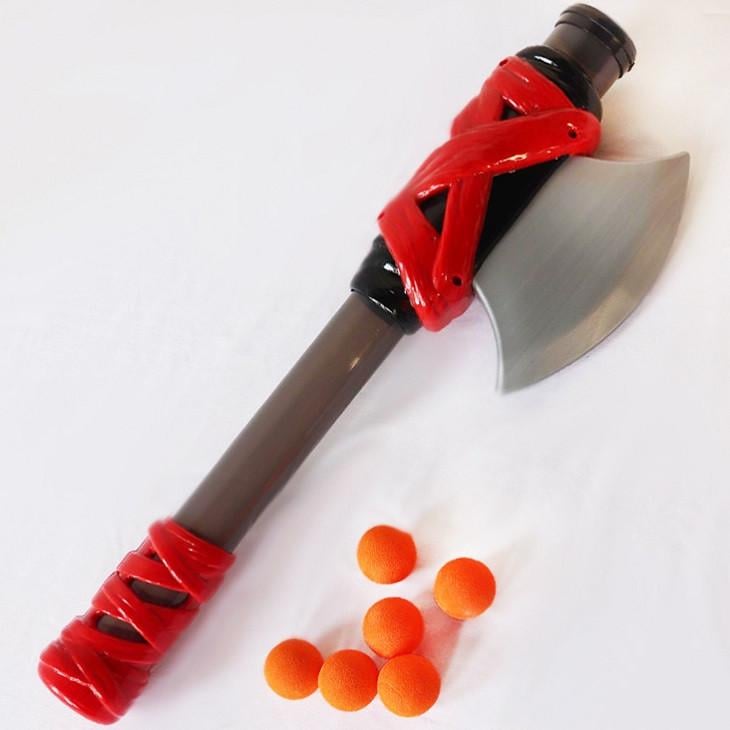 Детский игрушечный бластер Power X Shoot Weapon Топор помповый с мягкими пульками (28443441)