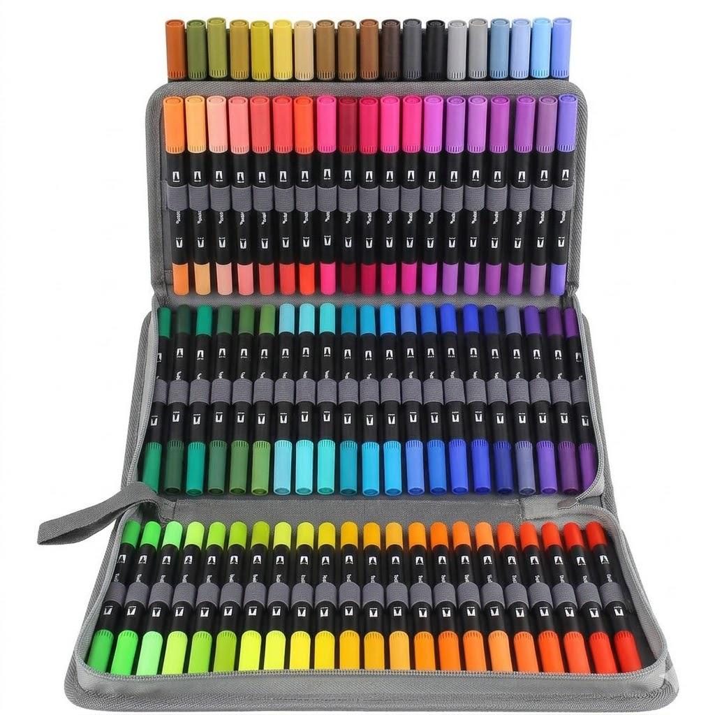 Набір маркерів Gunsamg 80 кольорів Dual Brush та Fineliner для скетчингу та каліграфії (34087501)