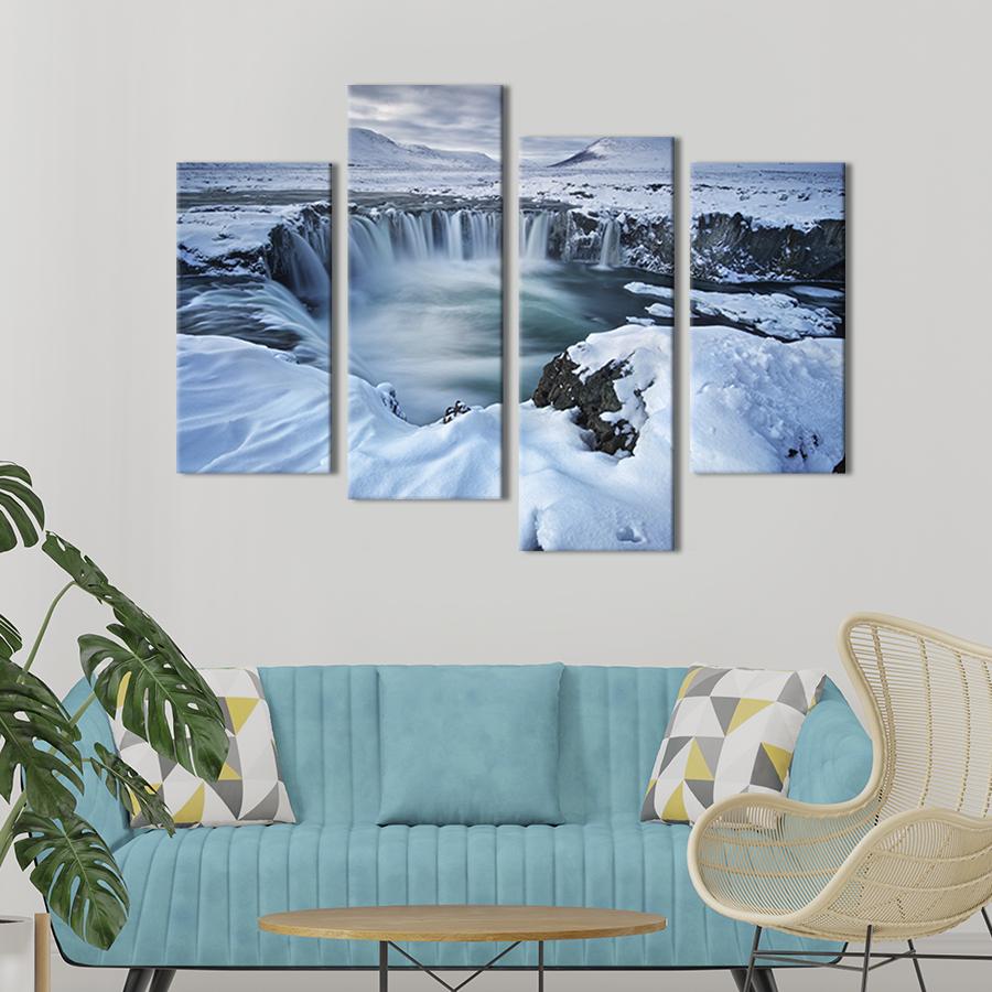 Модульна картина із чотирьох частин на холсті інтер'єрна картина Великий Ісландія льодовик 149x106 см (636-42)