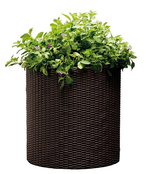 Горщик для квітів Keter Cylinder Planter Medium 18 л Коричневий (7290103664190)