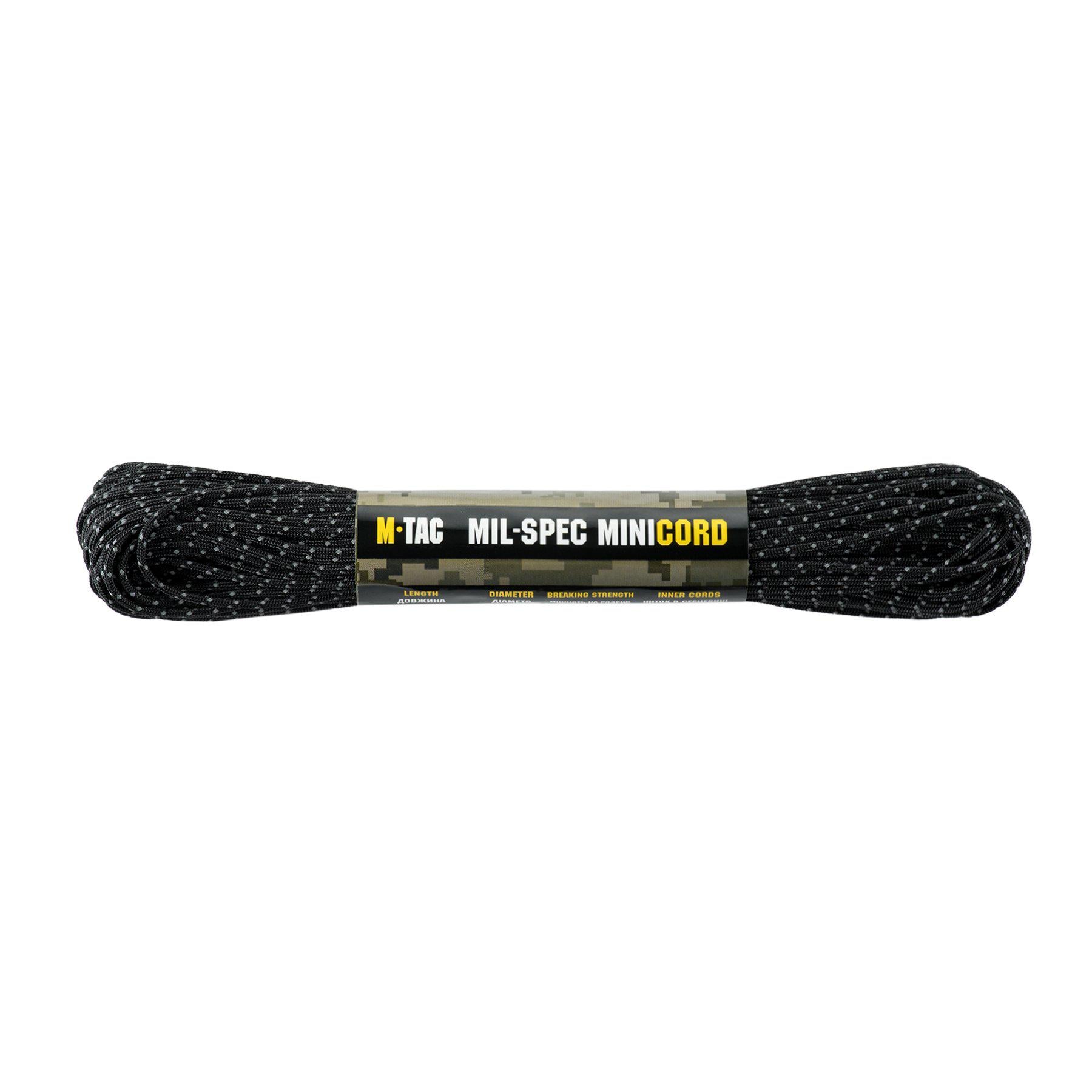Паракорд M-Tac Minicord Mil-Spec 30 м Black Reflective