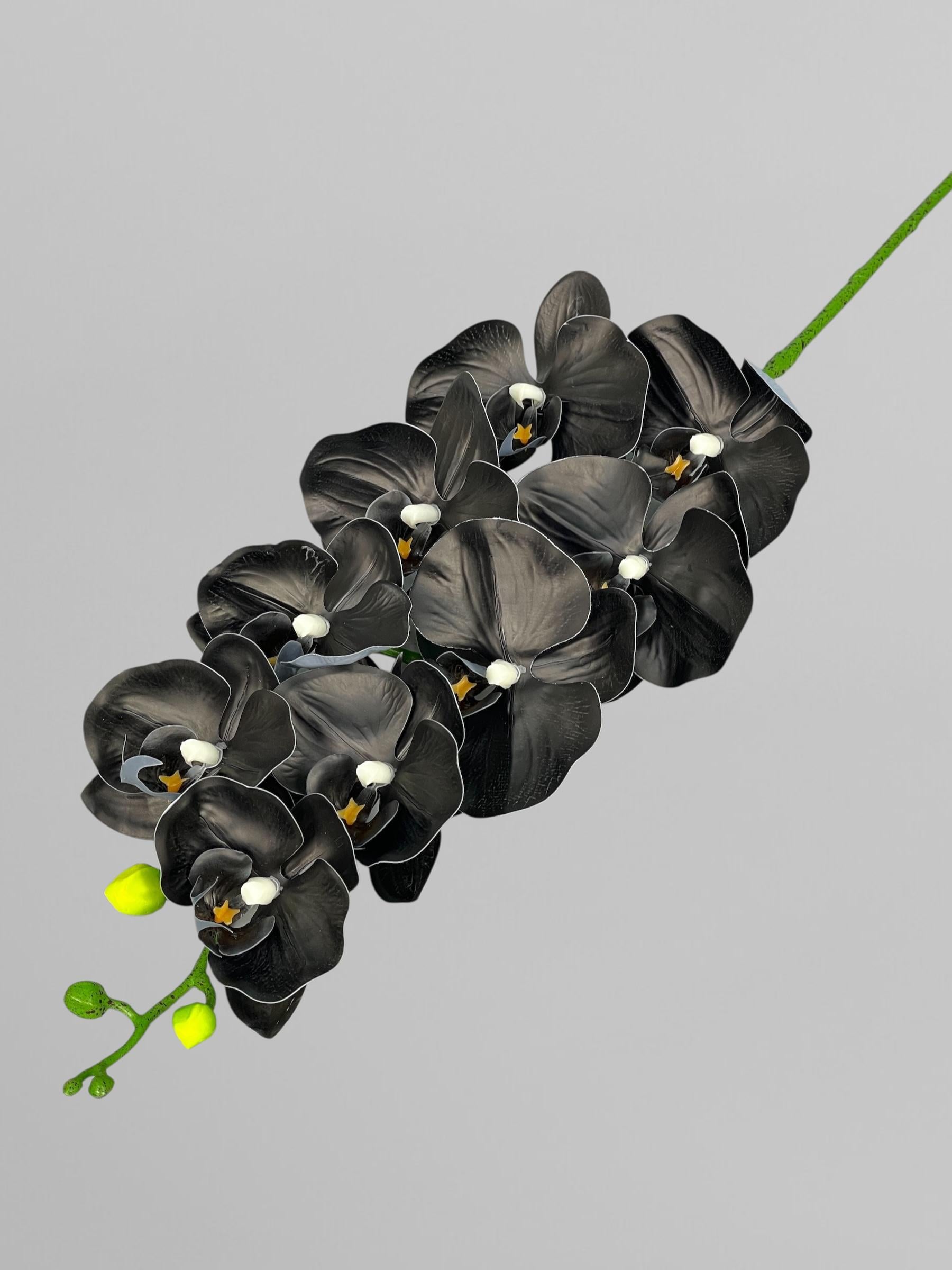 Искусственная орхидея Фаленопсис латексная на 9 соцветий 96 см Черный (К01168)