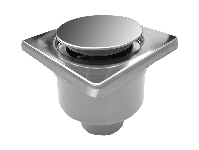 Квадратный душевой трап MesaTeknik Drainer Клик-Клак 50 мм 100x100 мм из нержавеющей стали вертикальный (8478)