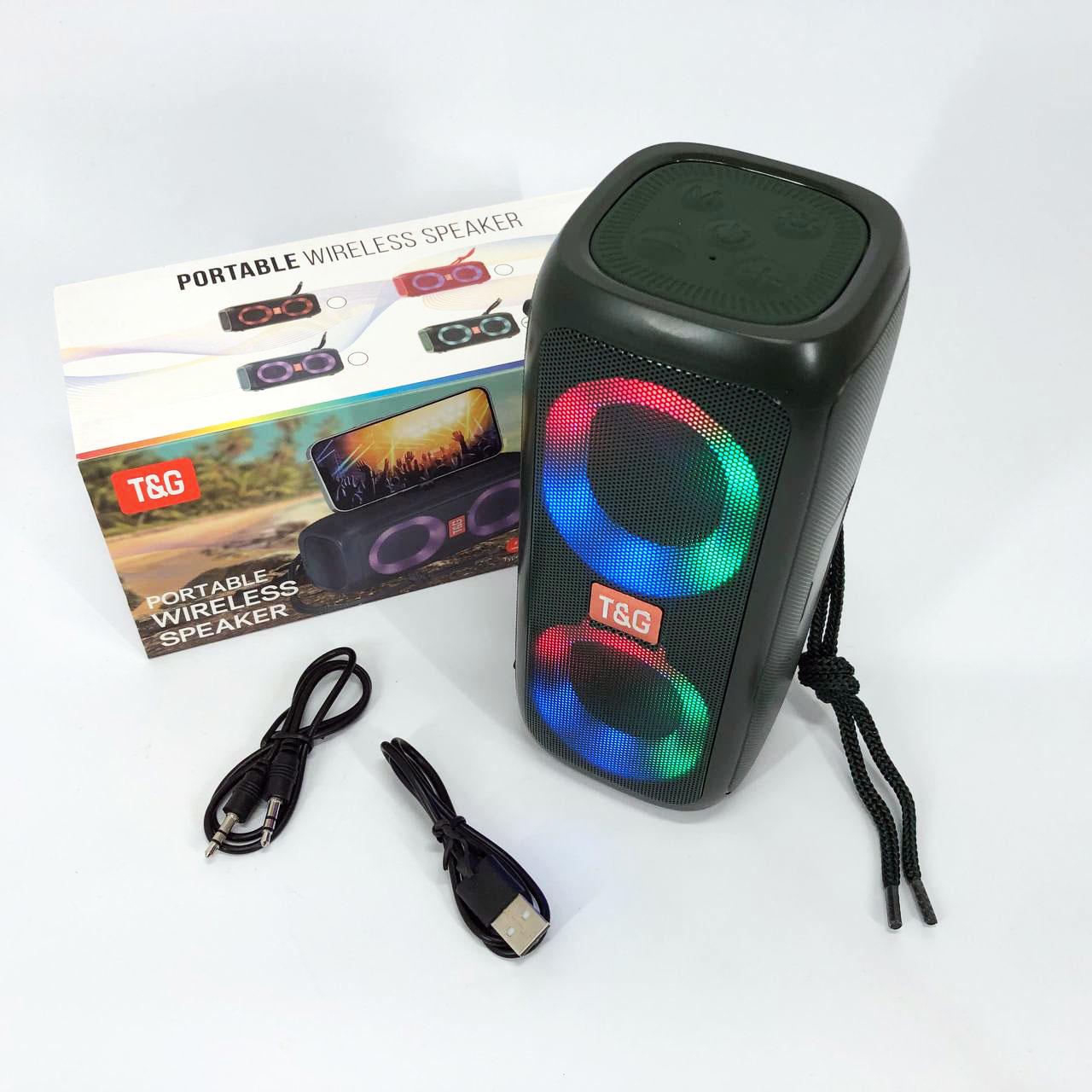 Портативна колонка TG333 2x5W з підсвічуванням RGB Зелений - фото 6 Портативна колонка TG333 2x5W з підсвічуванням RGB Зелений - фото 6