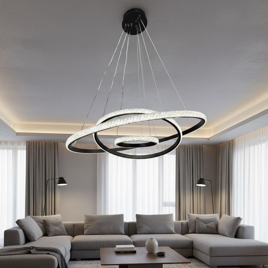 Люстра светодиодная Zilini TJ7403/60+40+20 120W Черный (30245601)