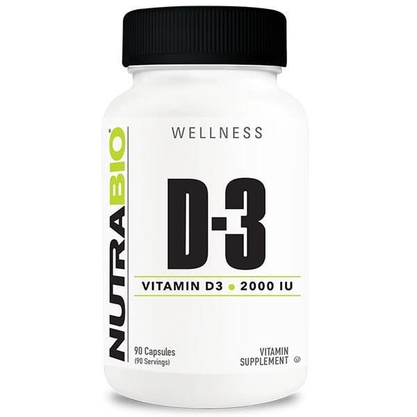 Витамин D для спорта NutraBio Vitamin D3 2000 IU 90 капс. (000027236)
