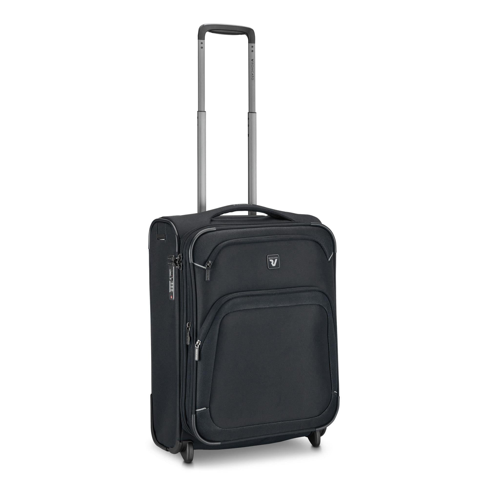 Валіза маленька Roncato GATEWAY 416244/01 ручна поклажа з розширенням 55x40x20/23 см 2,4 кг 40/46 л 2 колеса Чорний (31806978)