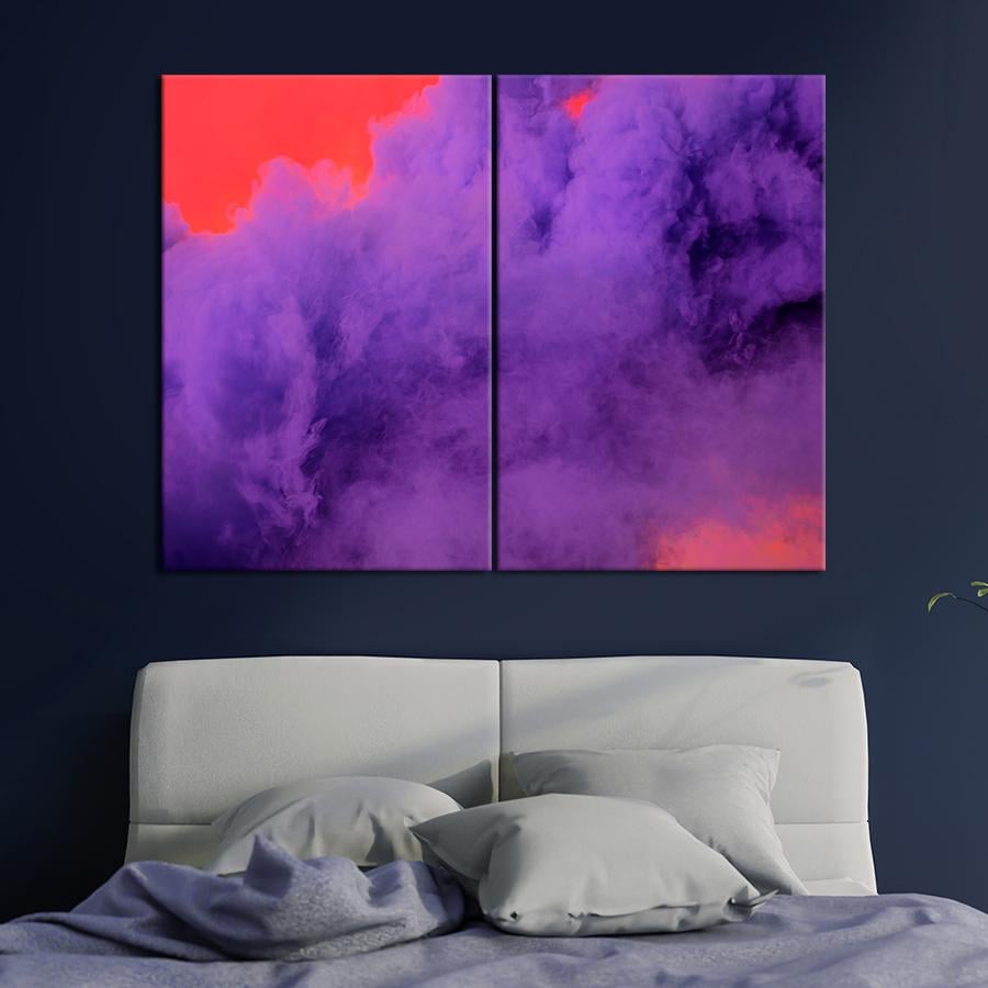 Картина абстракция Фиолетовый туман 165x122 см (A885-2)